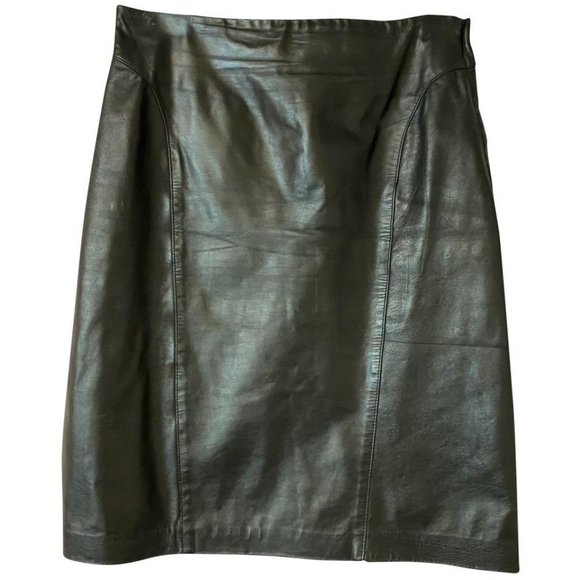 West Bay Black Leather Pencil Skirt - Picture 1 of 5